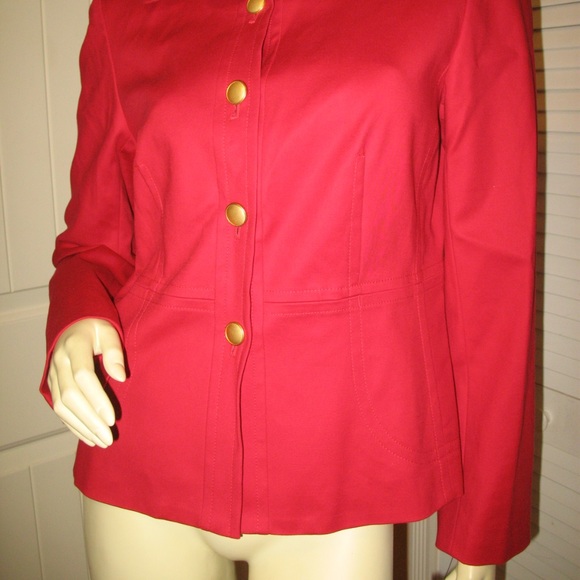NWT New Rafaella Womens Red Blazer Jacket size 12 P Long Sleeve Business Career - Picture 3 of 8